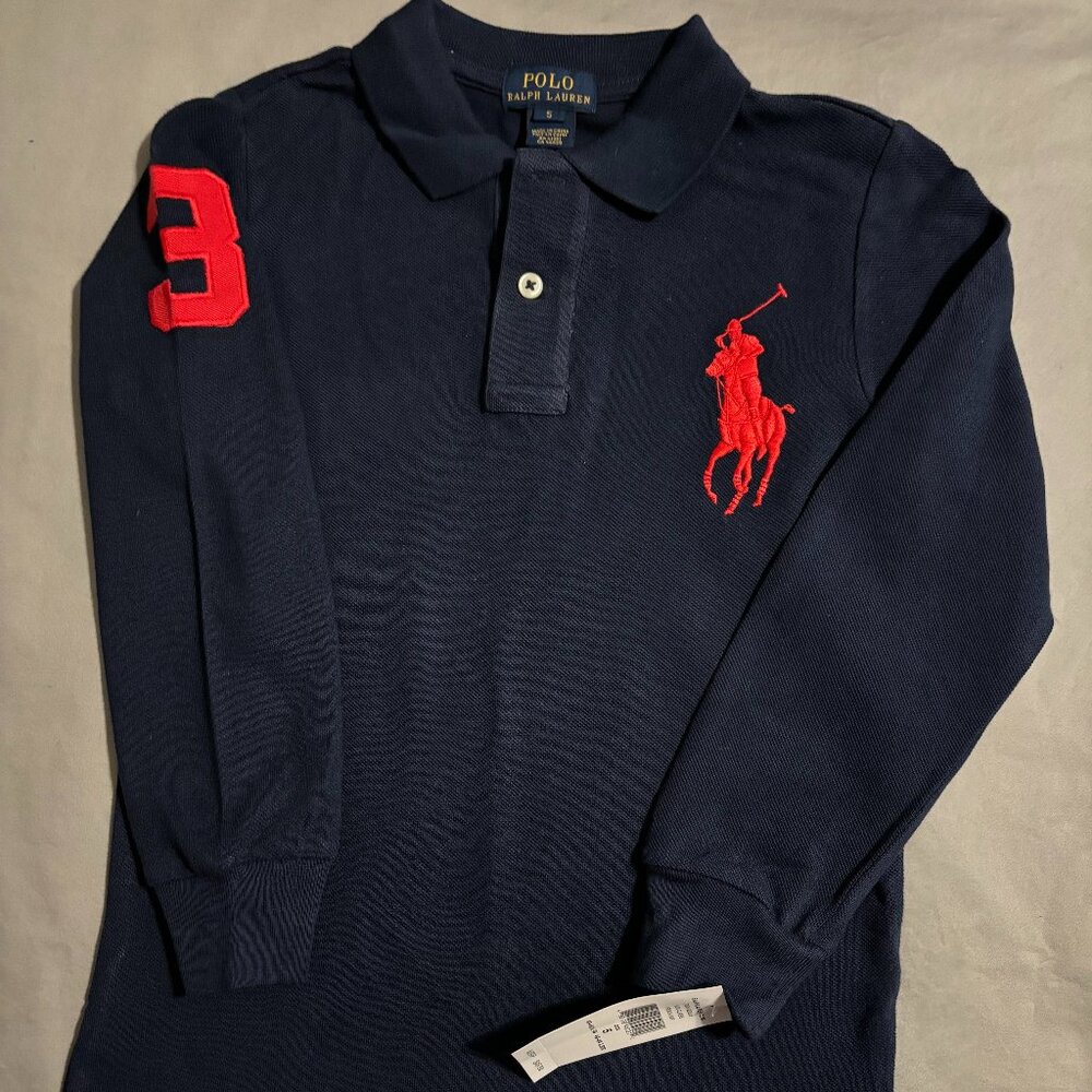 Polo Ralph Lauren Navy Long Sleeve Shirt Boys Size 5